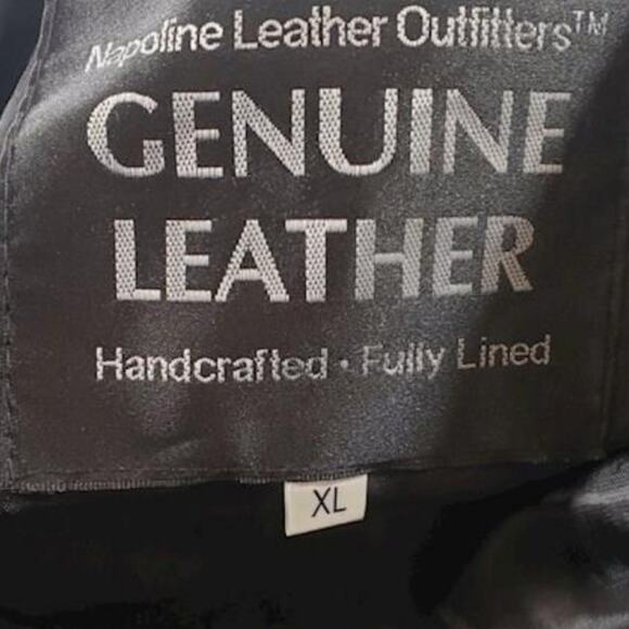 NAPOLINE NWT MENS LEATHER BOMBER JACKET. SIZE XL - Picture 7 of 14